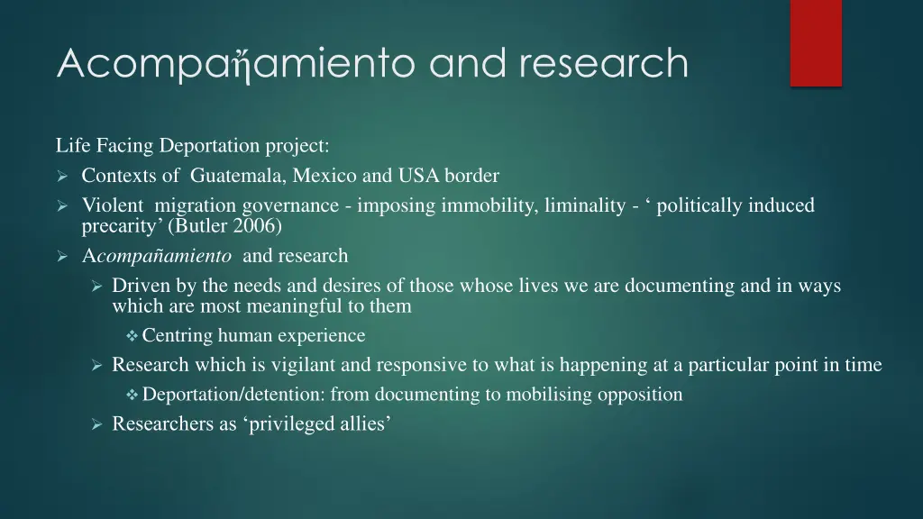 acompa amiento and research