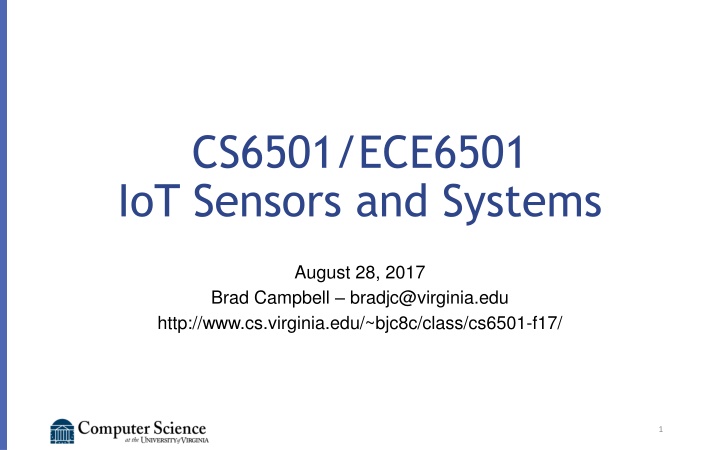 cs6501 ece6501 iot sensors and systems