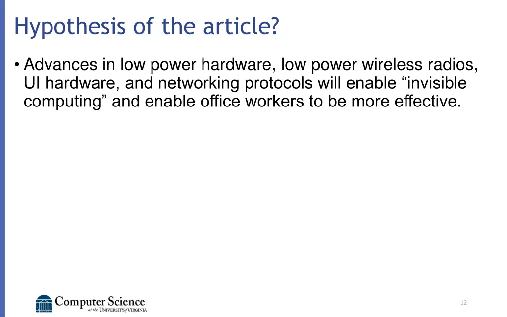 hypothesis of the article