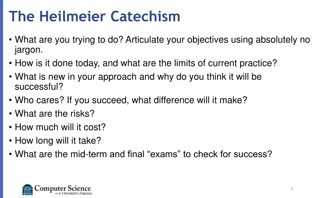 the heilmeier catechism 1