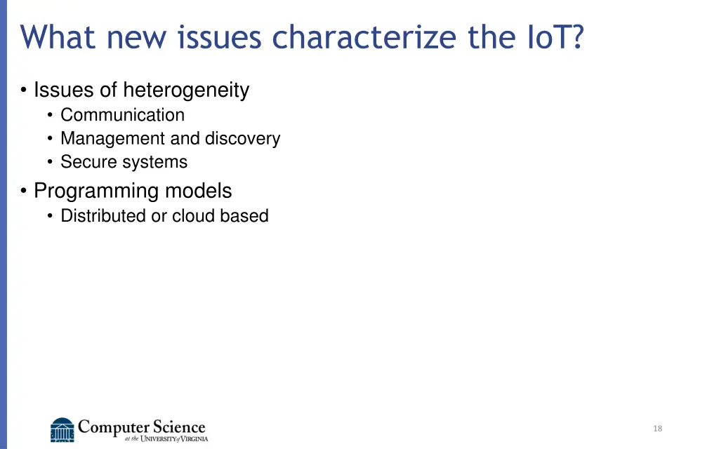 what new issues characterize the iot