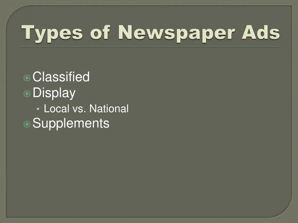 classified display local vs national supplements
