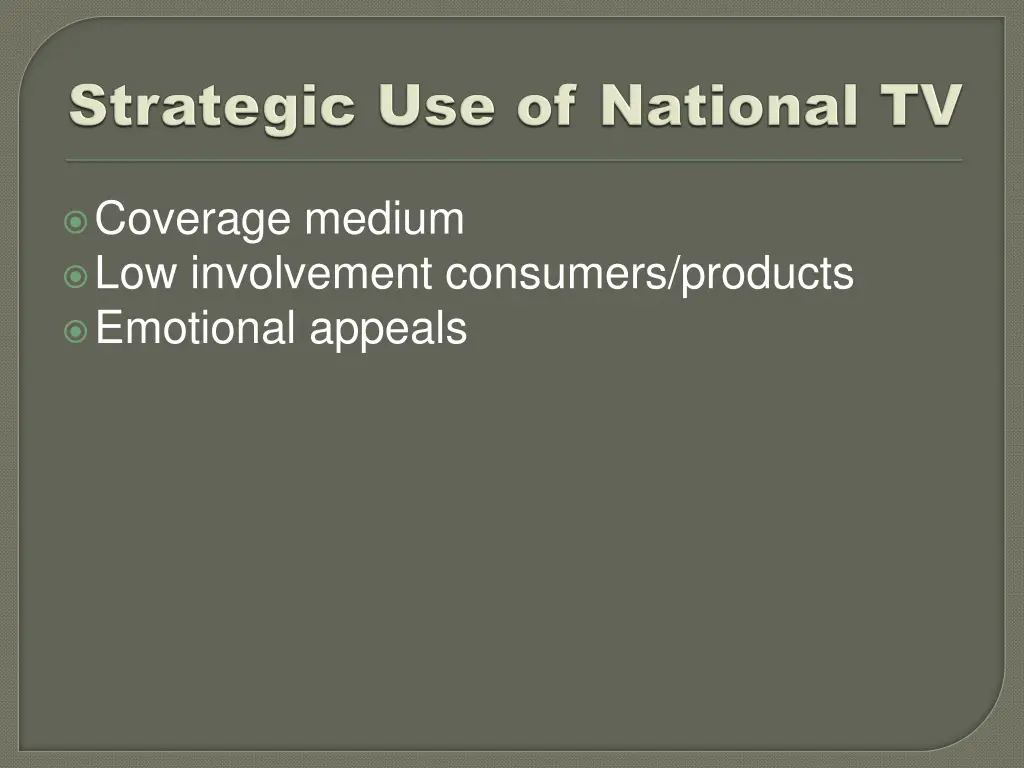 coverage medium low involvement consumers