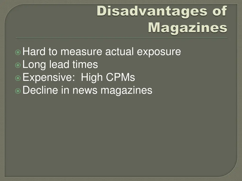 hard to measure actual exposure long lead times