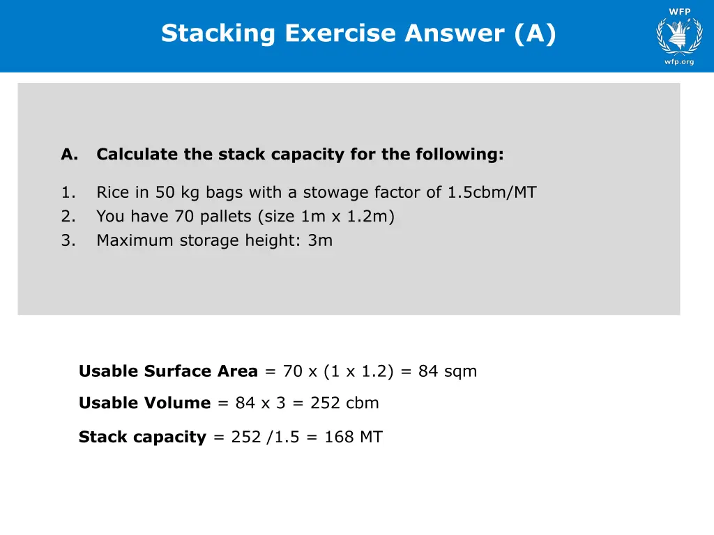 stacking exercise answer a