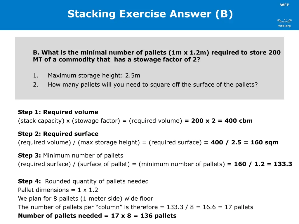 stacking exercise answer b