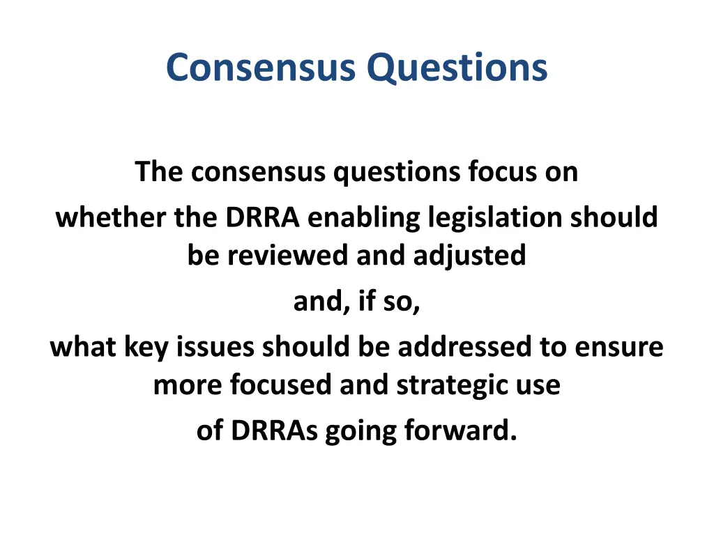 consensus questions