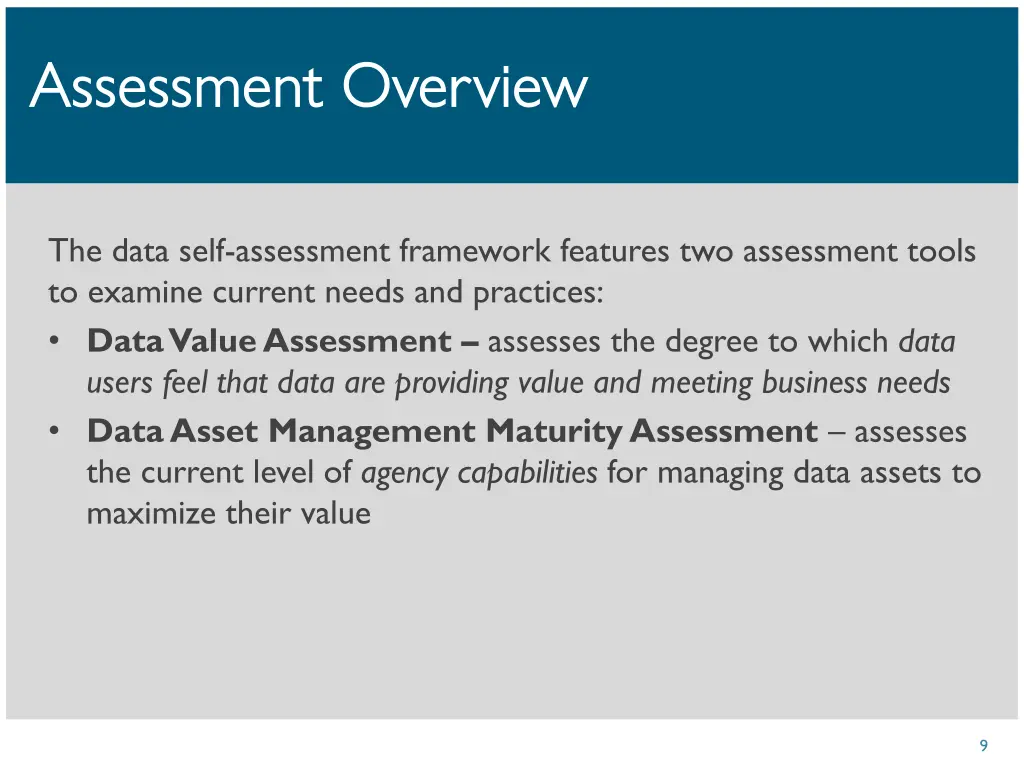 assessment overview assessment overview