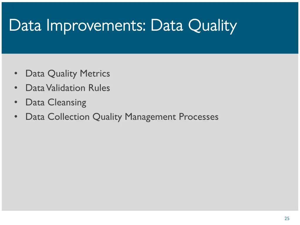 data improvements data quality data improvements