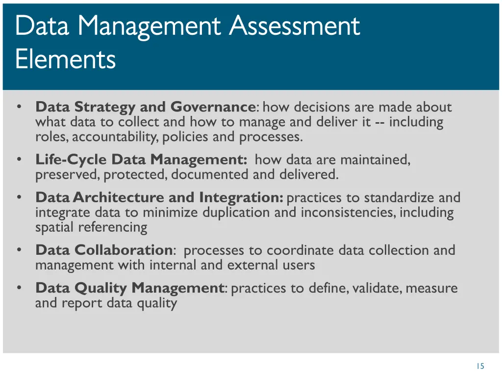 data management assessment data management