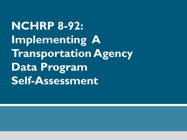 nchrp 8 92 implementing a transportation agency
