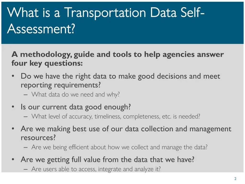 what is a transportation data self what