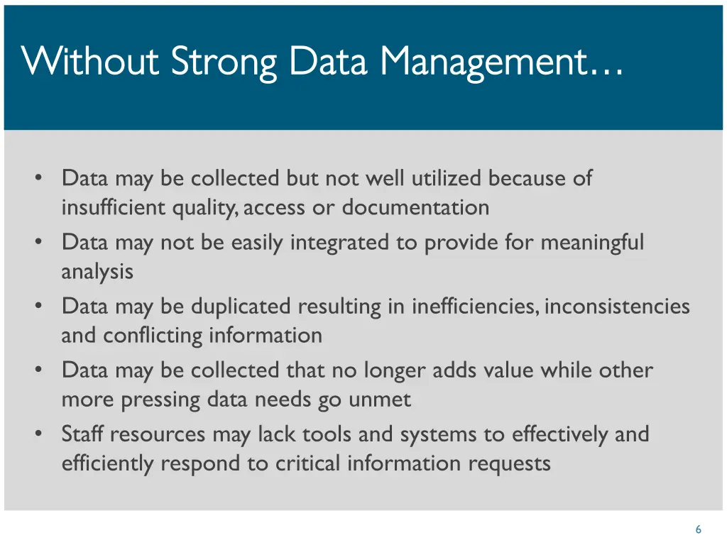 without strong data management without strong
