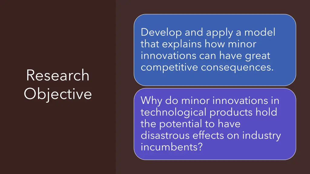 develop and apply a model that explains how minor