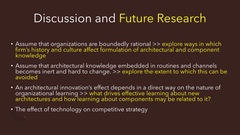 discussion and future research