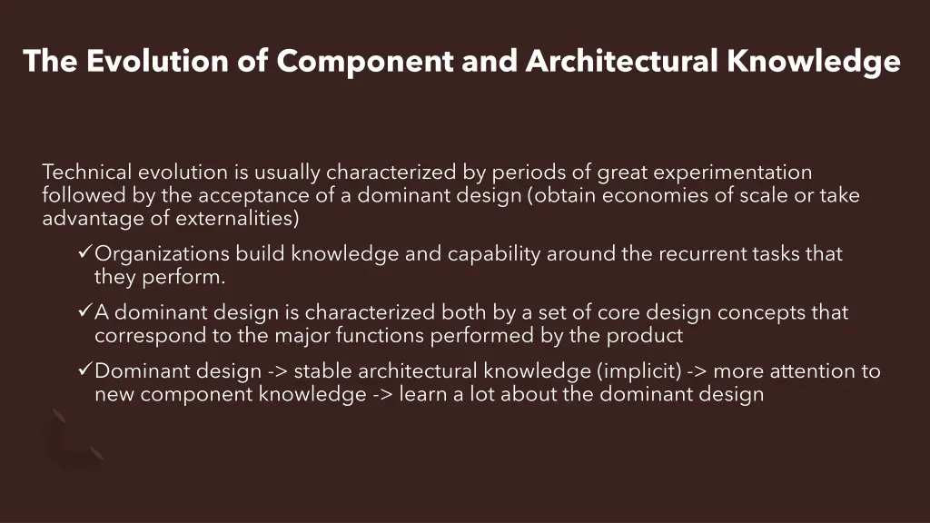 the evolution of component and architectural
