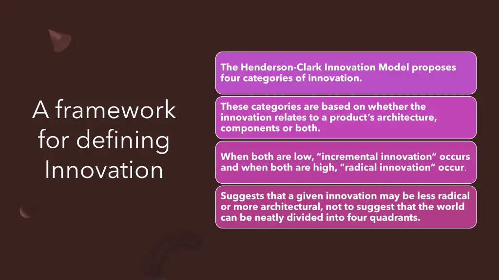 the henderson clark innovation model proposes
