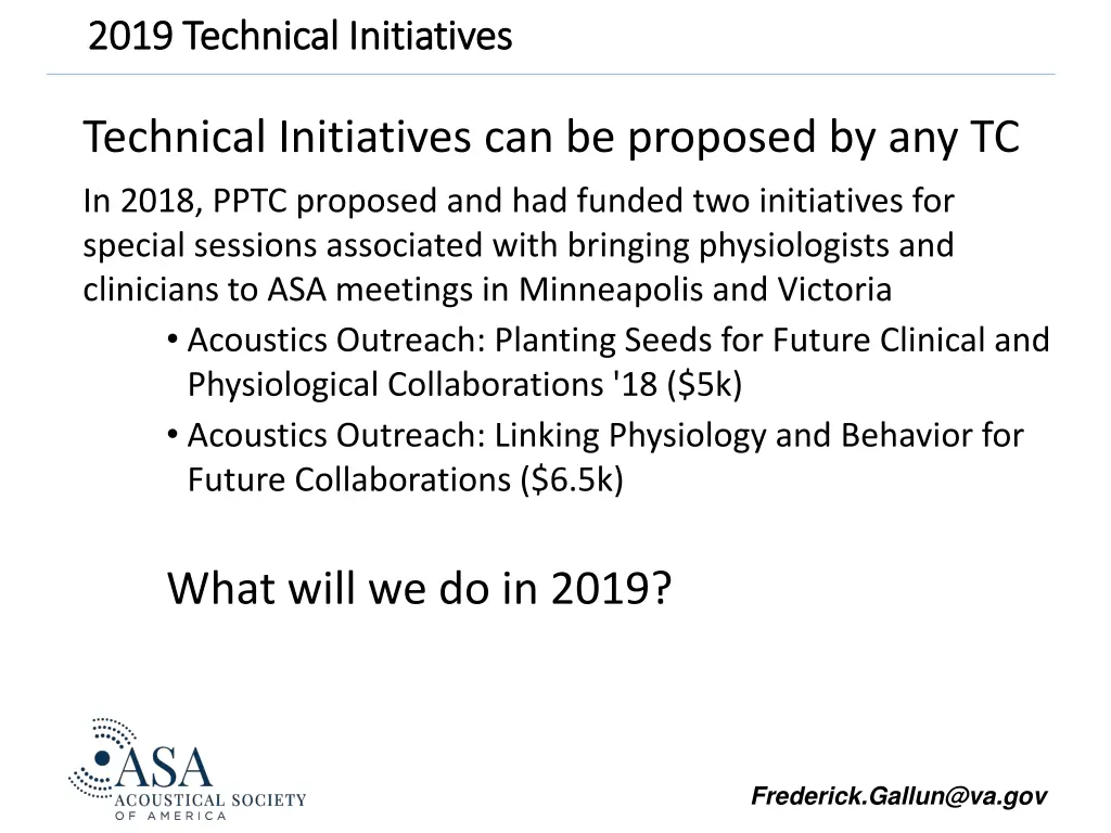 2019 technical initiatives 2019 technical