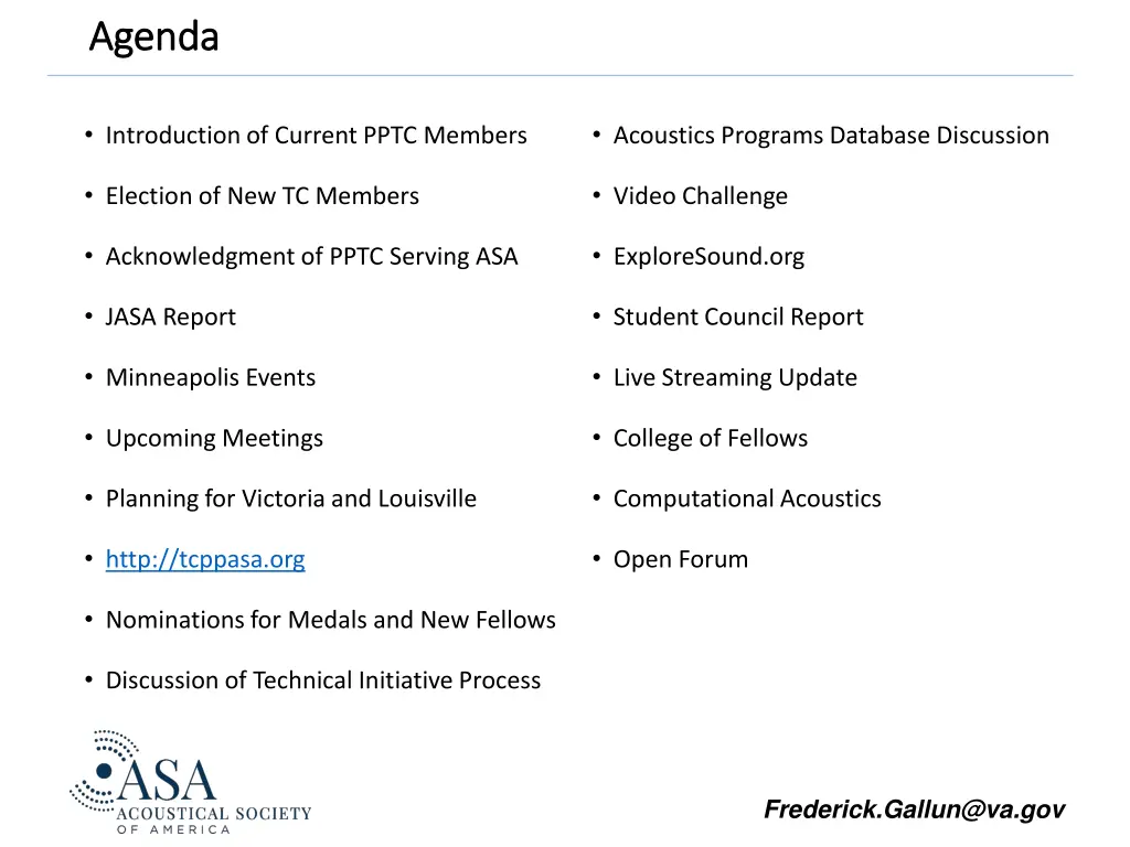 agenda agenda