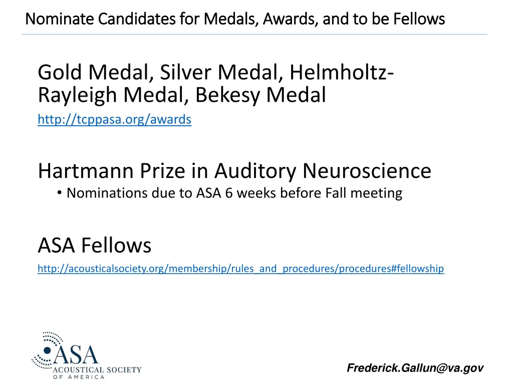 nominate candidates for medals awards