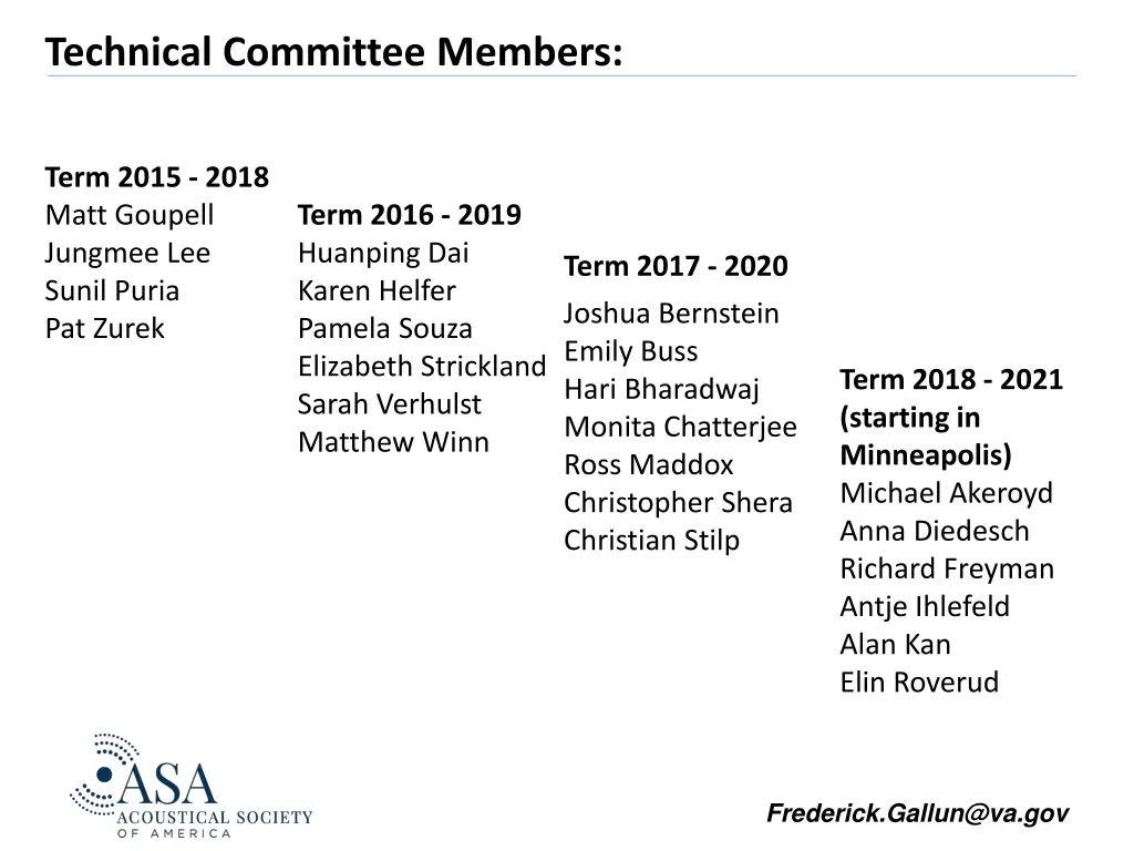 technical committee members