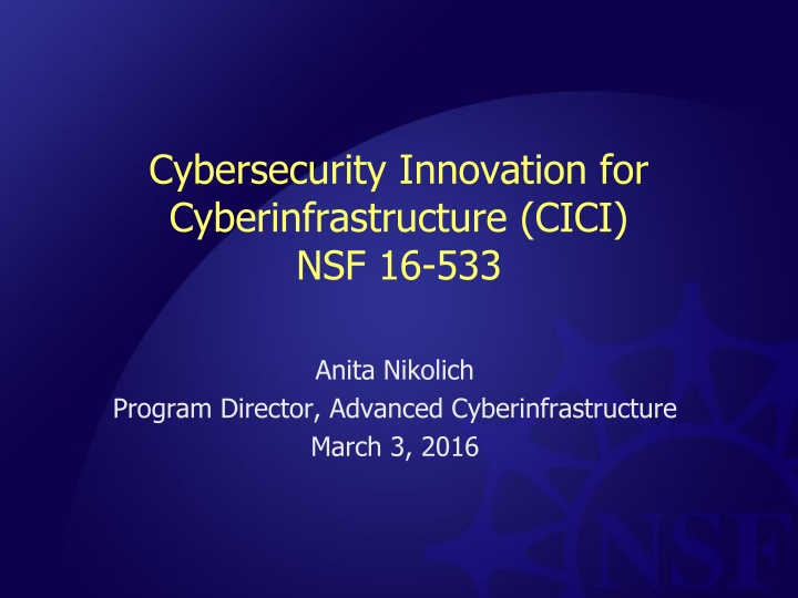 cybersecurity innovation for cyberinfrastructure