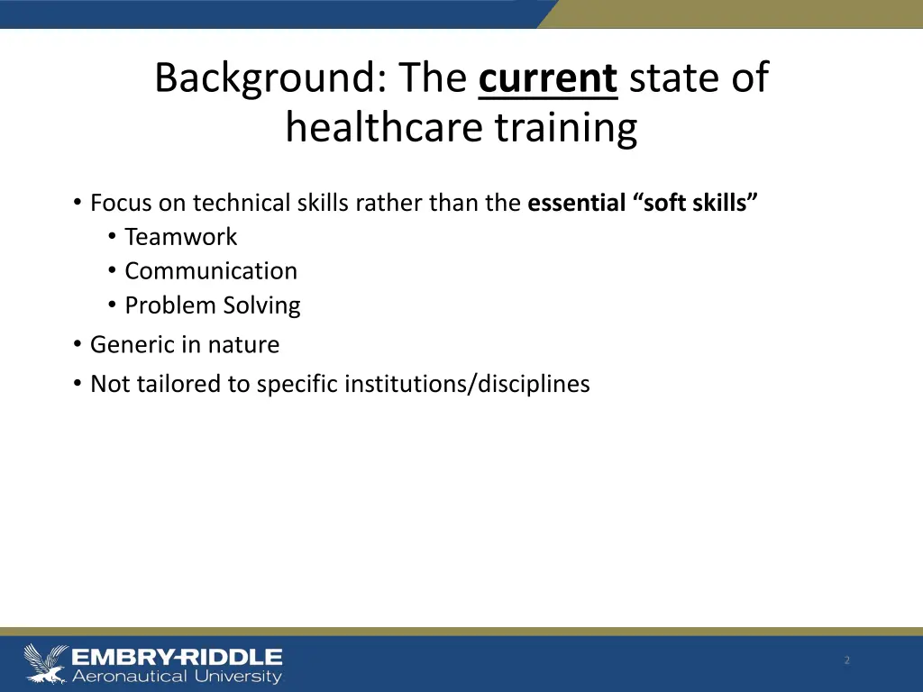 background the current state of healthcare