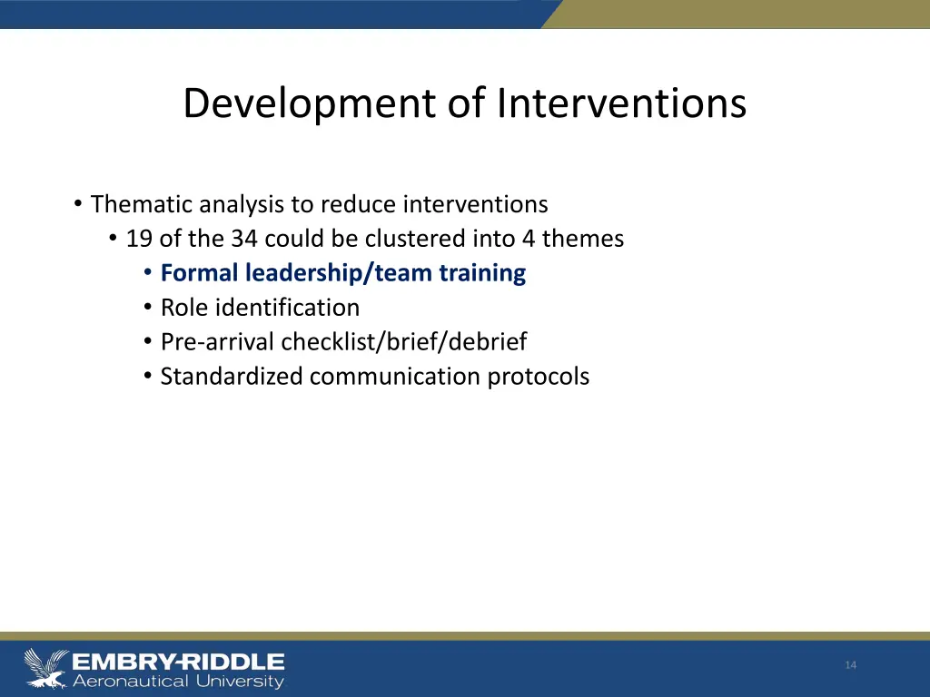development of interventions 3