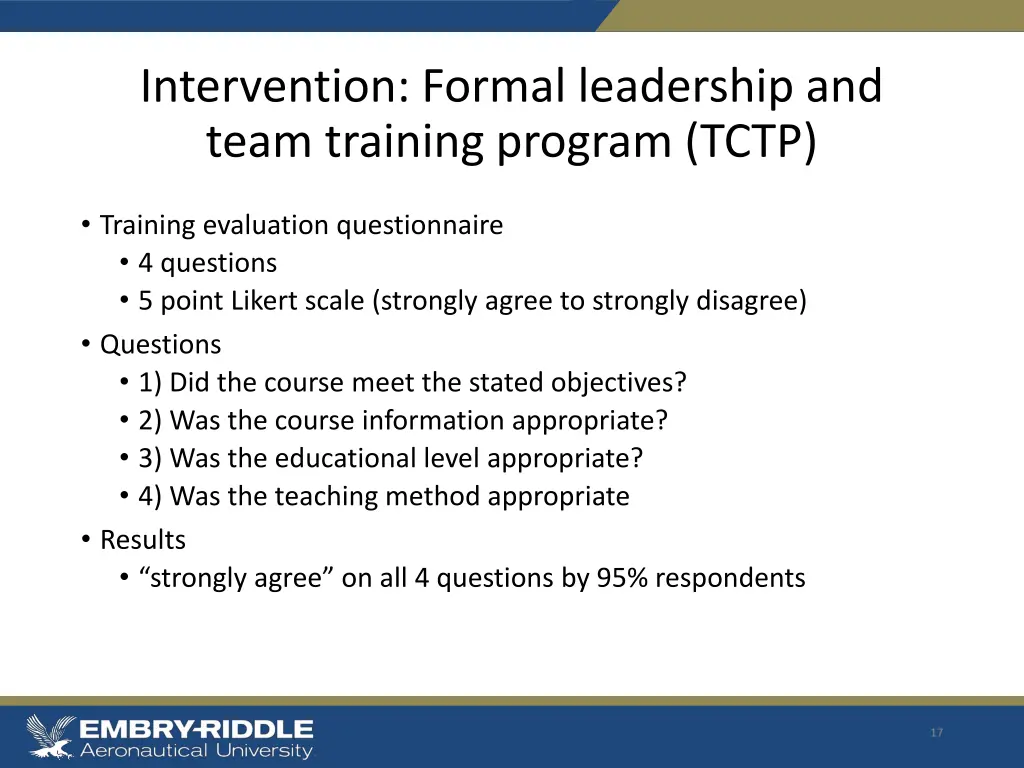 intervention formal leadership and team training 2