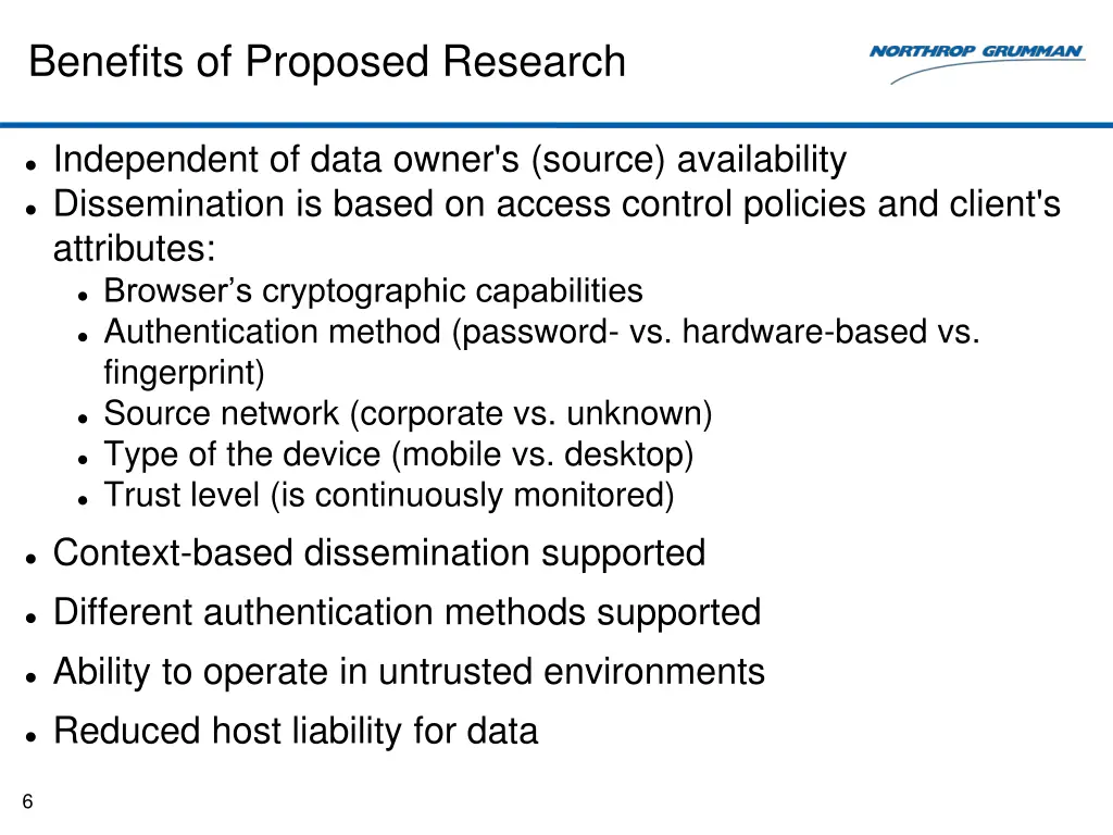 benefits of proposed research
