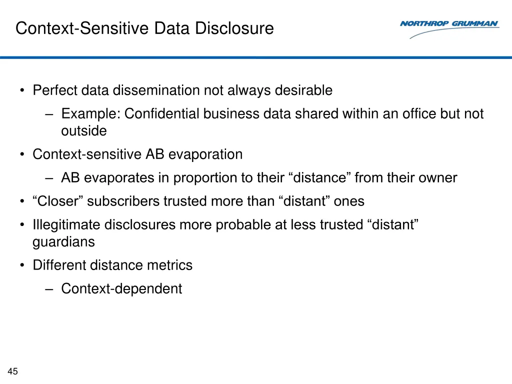 context sensitive data disclosure