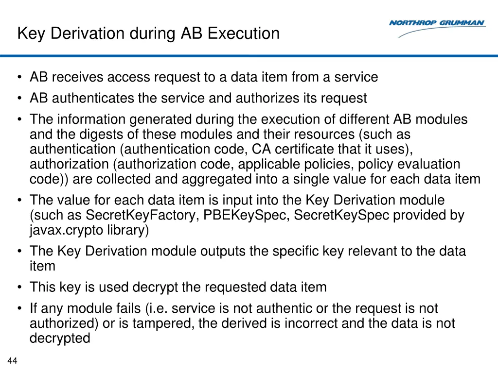 key derivation during ab execution 1