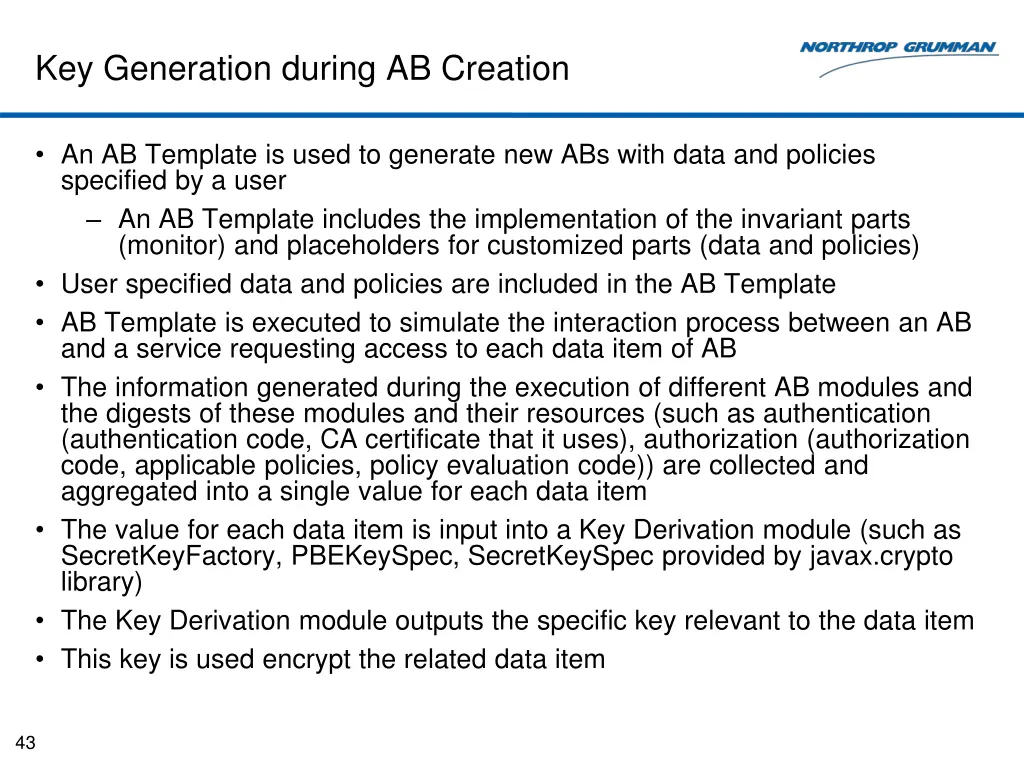 key generation during ab creation 1