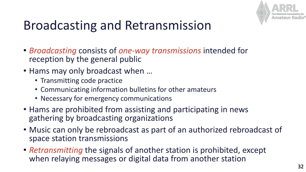 broadcasting and retransmission