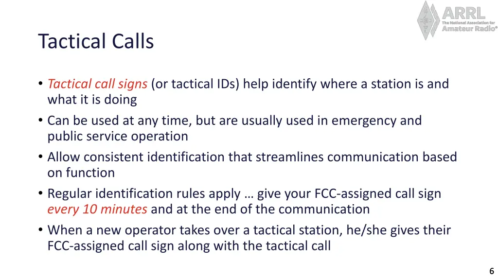 tactical calls