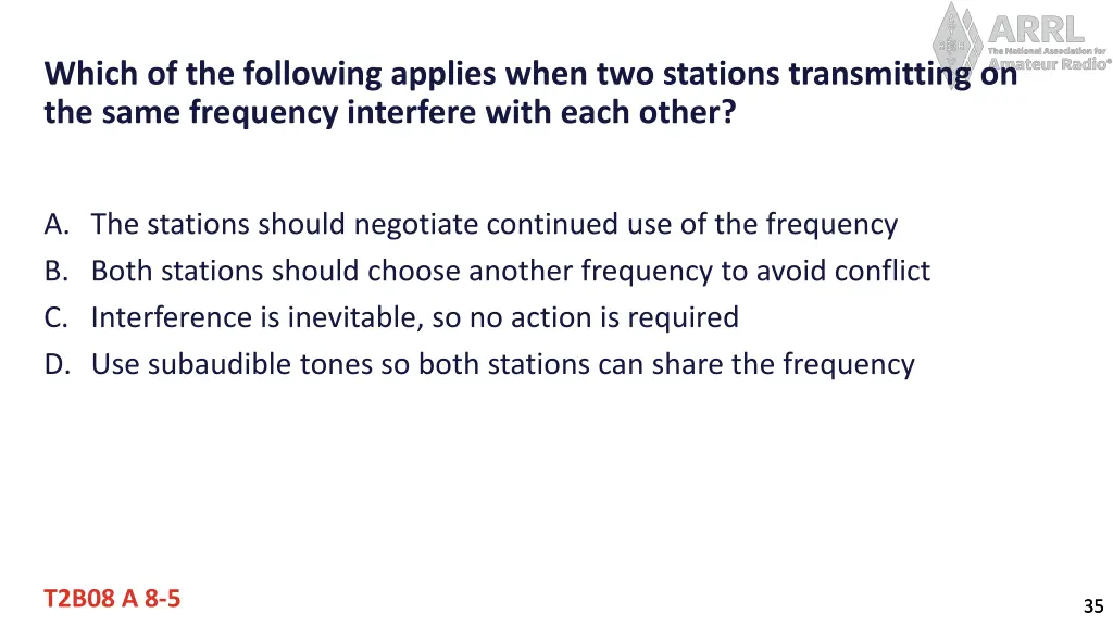 which of the following applies when two stations