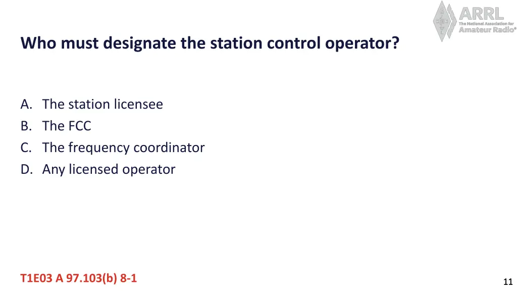 who must designate the station control operator