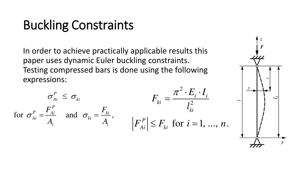 buckling buckling constraints constraints
