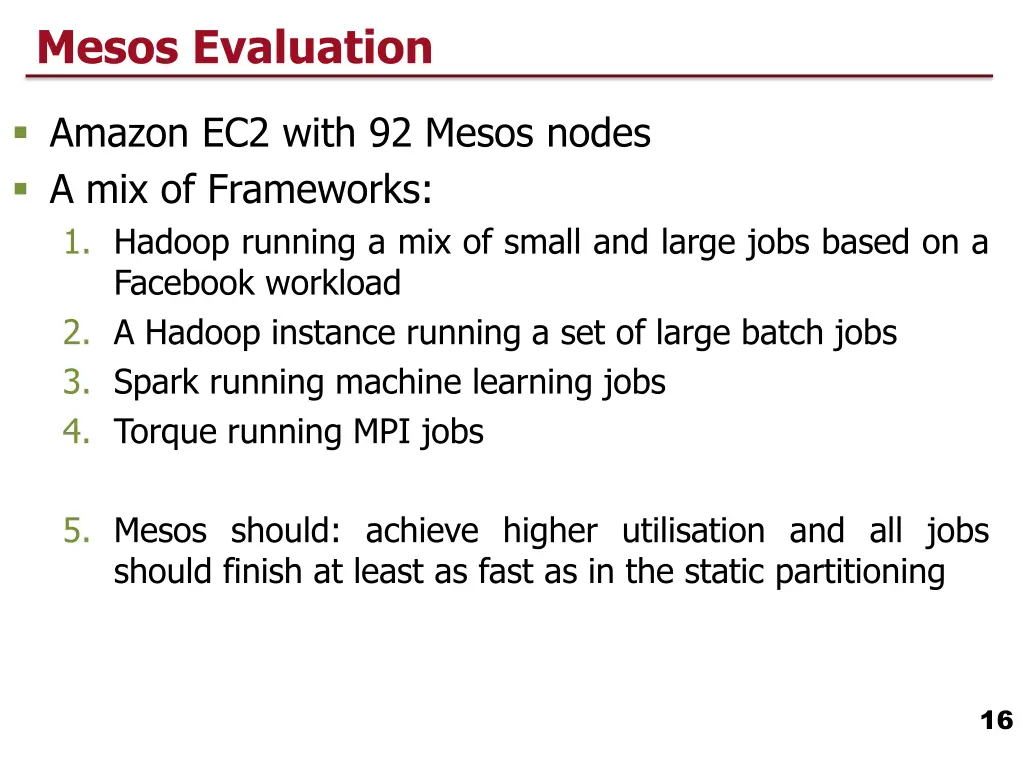 mesos evaluation
