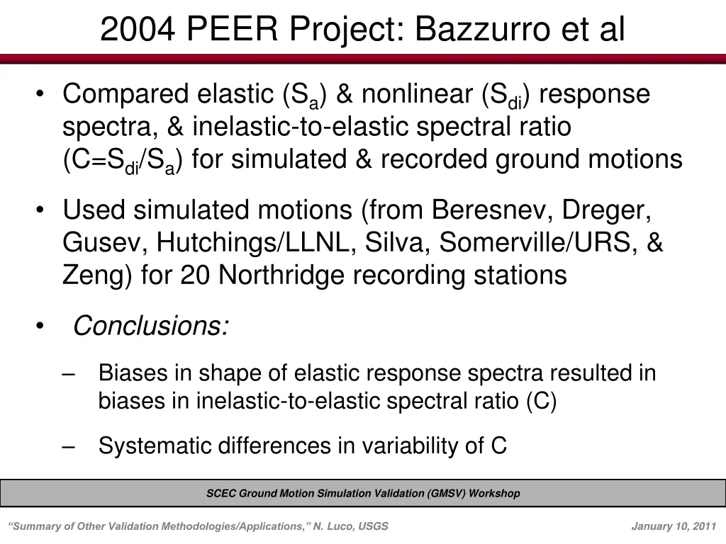 2004 peer project bazzurro et al