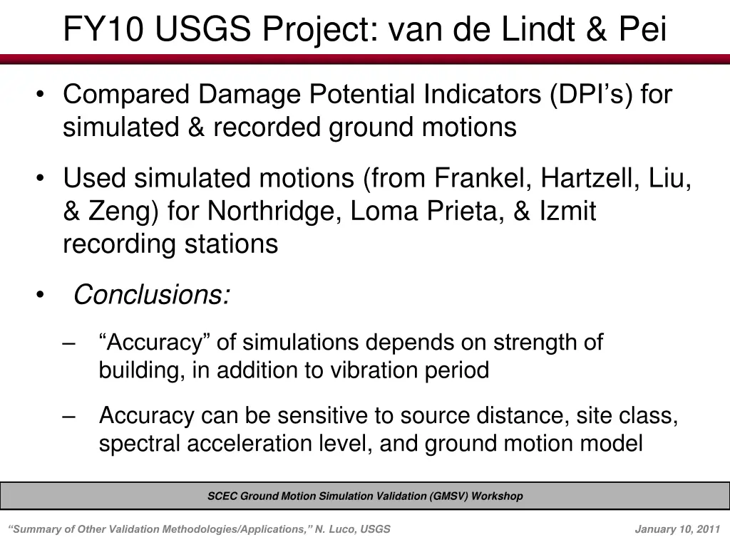 fy10 usgs project van de lindt pei