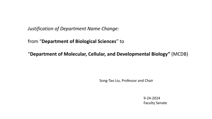 justification of department name change