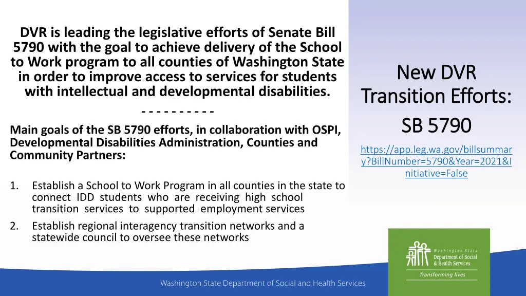 dvr is leading the legislative efforts of senate