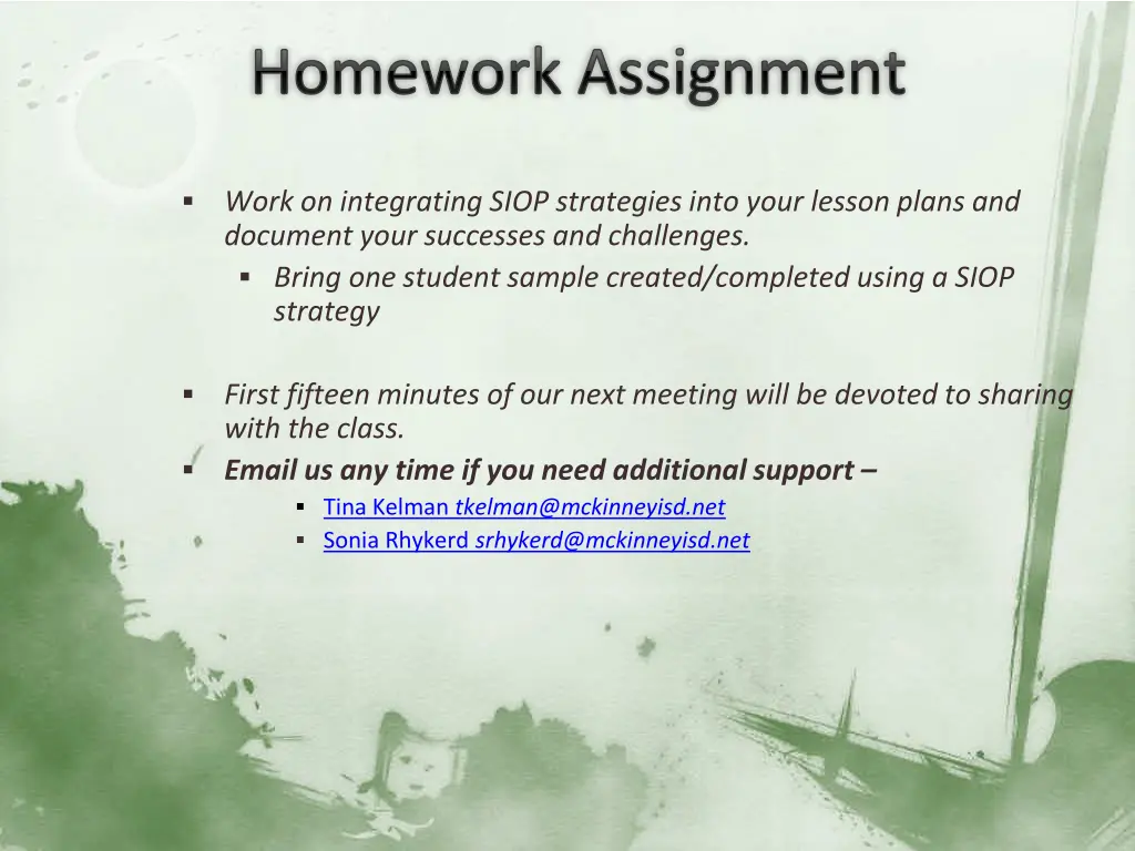 homework assignment