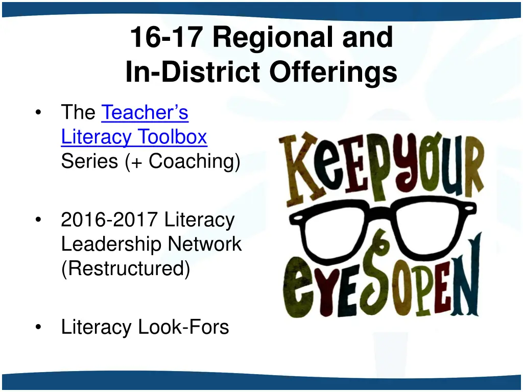 16 17 regional and in district offerings