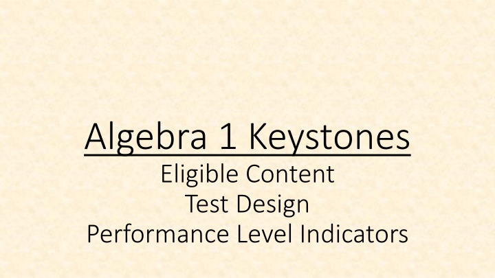 algebra 1 keystones eligible content test design