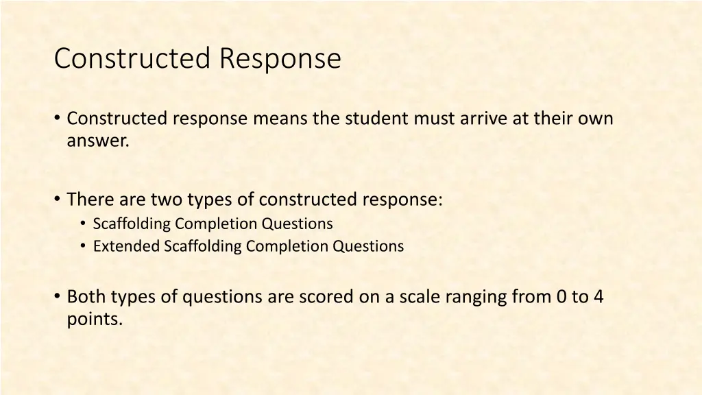 constructed response