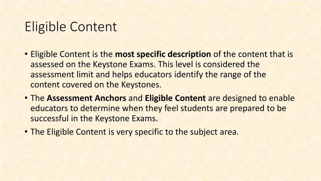 eligible content