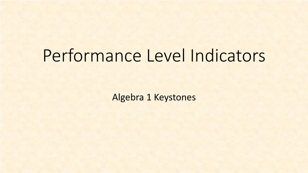 performance level indicators