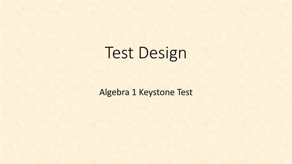 test design